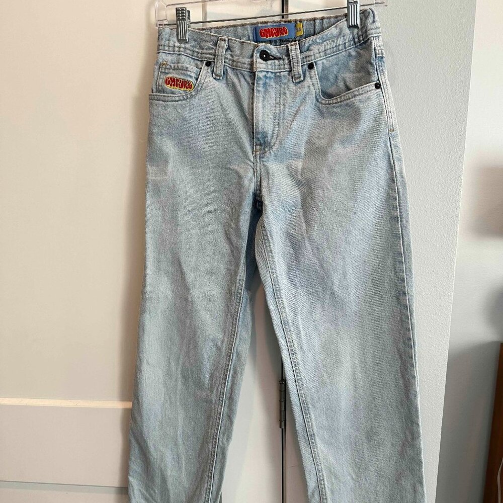 Empyre Youth Loose Fit light blue wash Jeans/ Skate Pants, Size 25